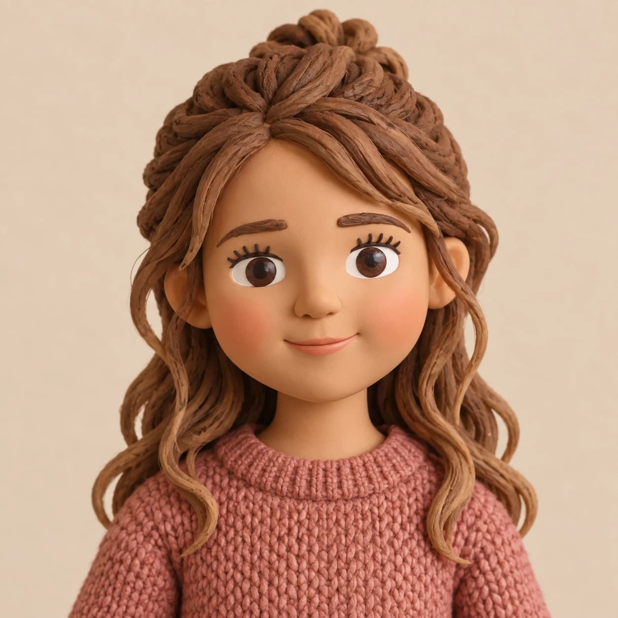 Voorbeeld van een karakter in Clay Animation illustratiestijl