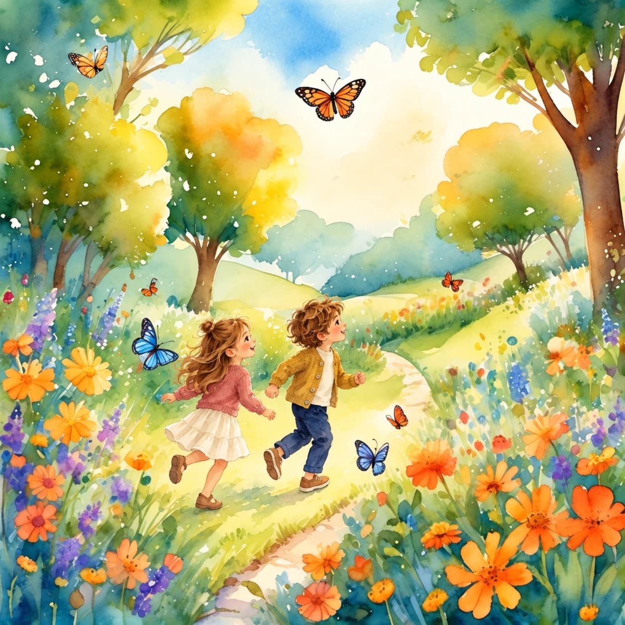 Illustratievoorbeeld in de stijl Whimsical Watercolor